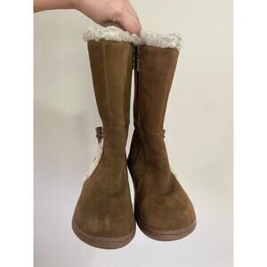 Rocket Dog Y2K Slope Boots Suede Leather Shearling Chestnut Size 8